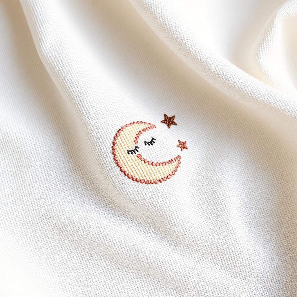 Sleepy moon and stars cross-stitch pattern